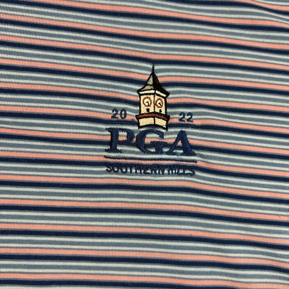 Southern Hills Peter Millar Polo Shirt Men XL Striped Golf PGA Championship 2022